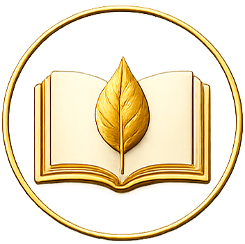 Icona del libro aperto con la foglia in mezzo per contattare l'autore.